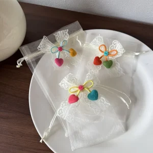 Ins style Fashionable Lace Bow Sheer Pouch Jewelry Gift wrapping Drawstring Candy Packaging Zhejiang