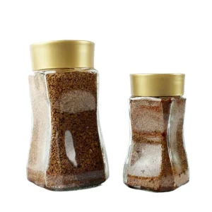 Instant Coffee Glass Canister Storage Jar for Coffee Beans Honey Jam Small Capacity Food Grade Screen Printed