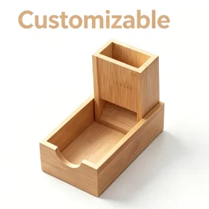 Integrated Bamboo Dice Rolling Tower Storage Box