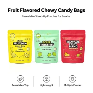 Irregular Shape Stand up Pouch Food Grade Plastic Snack Bag Fruit Gummy Candy Custom Printed Die Cut Special Shape Packaging