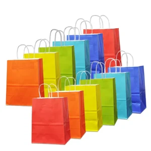 JUNYI Eco friendly Customized Kraft Paper Gift Bags with Ribbon Handle and Matt Lamination for Shopping Promotion