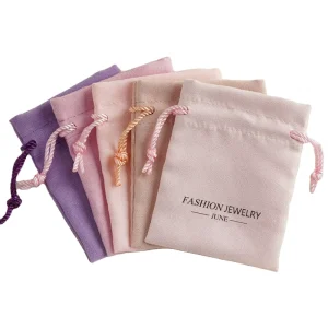 Jewelry Gift Packaging Silk Cotton Storage Pouch Suede Microfiber Velvet Dust Bag for Earring Necklace Cosmetic
