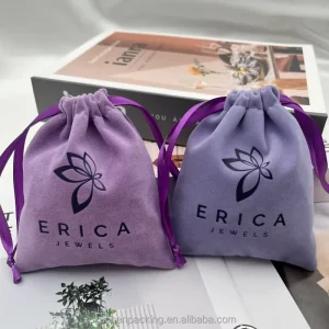 Jewelry Gifts Storage Bag Small Pouch Soft Velvet Dust Resistant Logo Sizes Velvet Drawstring Packaging Bags Pouch