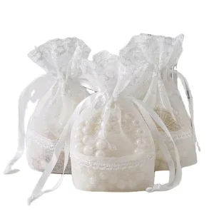 Jewelry Package Bags Organza Gift Bags Paper Small Size Candy Packaging Bags