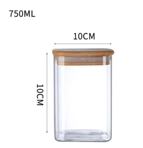Kitchen Bamboo Mason Spice Glass Jar Bottle With Bamboo Lid Set Storage Spice Mason Jar