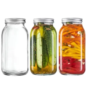 Kitchen Food Grade Wide Mouth 16oz Glass Mason Jar for Canning Jam Honey Fancy Storage