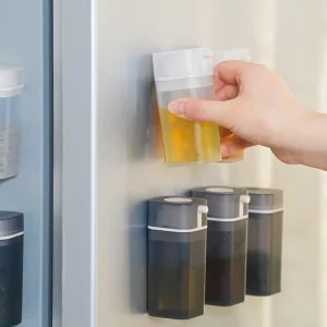 Kitchen Magnetic Oil Bottle Plastic Vinegar Bottle Olive Oil Container Custom Oil Bottles Dispenser Set