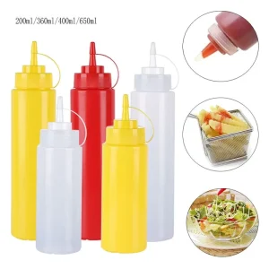 Kitchen Plastic Sauce Vinegar Oil Ketchup Jam Honey Dispenser Squeeze Bottle for Salad Dressing