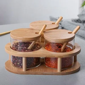 Kitchen glass spice jar set household spice jar combination set