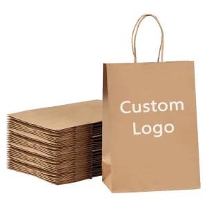 Kraft Brown Paper Bags with Handles Bulk Retail Bags Shopping Merchandise Birthday Gift Wedding Party Favor Bags