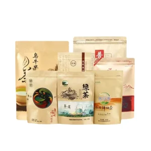 Kraft Paper Bag Frosted Window Self standing Feature Moisture Proof EVA Material Zipper Top for Tea Nuts Sealed Food Packaging