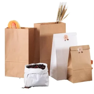 Kraft Paper Bag No Handle Customized Size Fast Food Brown Customizable Kraft Takeaway Paper Bags of Different Sizes