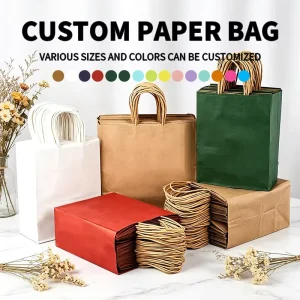 Kraft Paper Bag Red Birthday Parties Weddings Milk Kraft Paper Bag