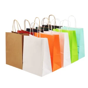 Kraft Paper Bag With Handle Recyclable Shopping Bags Multi-size Paper Bags Accept Design and Custom