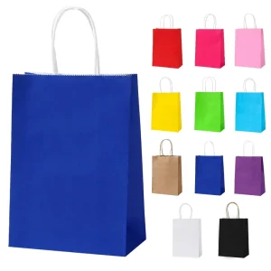 Kraft Paper Bags Bulk for Birthday Wedding Party Baby Shower Grocery Retail Shopping Business Gift Paper Bags With Handles
