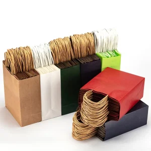 Kraft Paper Bags Custom Logo Printing Biodegradable Eco Friendly Promotion Custom Colors Sizes Direct Factory Sale