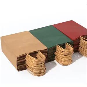 Kraft Paper Bags Handles Custom Printed Shopper Paper Bag for Household Products Including Ribbon Pillow Umbrella