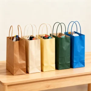 Kraft Paper Bags Original Color Kraft Gift Shopping Paper Bags Printed Logo Clothing Packaging Bags