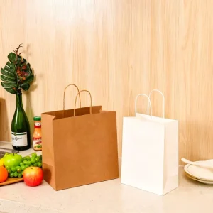 Kraft Paper Bags with Handles Various Sizes Brown Paper Shopping Bags for Retail Gift Bulk
