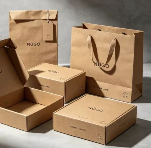 Kraft Paper Food Takeout Bag with Handle Custom Logo Print Eco Friendly Carry Bag Handle Bag for Food Delivery