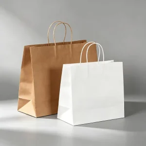 Kraft Paper Shopping Bags with Handles Eco Friendly Biodegradable Durable Retail Gift Packaging