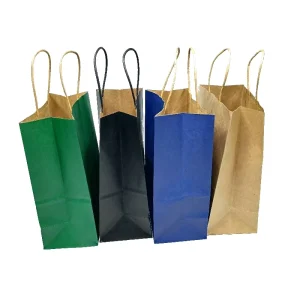 Kraft Paper Twisted Rope Handle Holiday Paper Bag