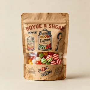Kraft Paper Window Bag Compostable Sustainable Tea Pouch Natural Organic Granola Botanical Leaf Sealable Pack