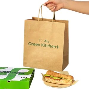 LH Durable Kraft Paper Shopping Bag Reusable Tote Custom Printed Eco Friendly Handbag