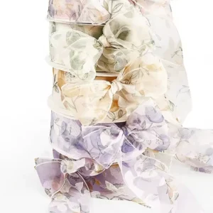 LUCIA Organza Floral Flower Bouquet Packaging Ribbons Valentine’s Day & Wedding Gift Materials Customizable Color FS138