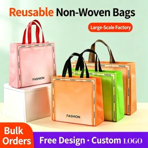 Laminated Non Woven Shopping Tote Bag Custom Print Logo Eco Reusable Apparel Advertising Packaging Carry Hand Bags