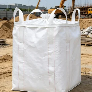 Large 1 Ton Open Top FIBC Bulk Bag with 4 Lift Loops for Sand Gravel Construction Grain Storage