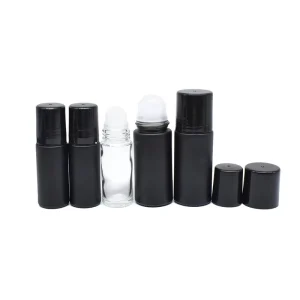 Large 30ml 50ml Capacity Glass Roller Bottles for Deodorant Leak Proof Refillable Roll on Vials with Big Plastic Roller Balls