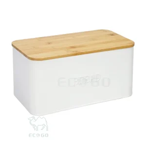 Large Bamboo Bread Box Freshness Keeping Wooden Bread Storage for Kitchen Counter
