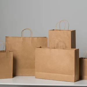 Large Brown Kraft Shopping Gift Paper Bags with Handles Bulk for for Small Business Shopping Retail Store Boutique Grocery