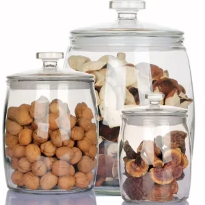 Large Capacity Clear Glass Storage Containers Glass Jars With Sealed Lids for Apothecary Dried Fruit Snacks Cereal Grains