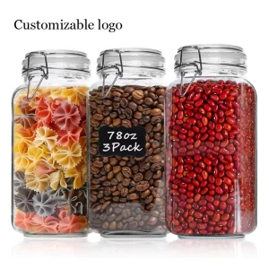 Large Capacity Snap Top Glass Jam Jars Glass Jars for Infused Liquors and Pickles Glass Tea Storage Jars