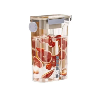 Large-Capacity Transparent Plastic Kitchen Multifunction Cold Water Bottle Sealed Lid Homemade Fruit Iced Drinks Food Storage