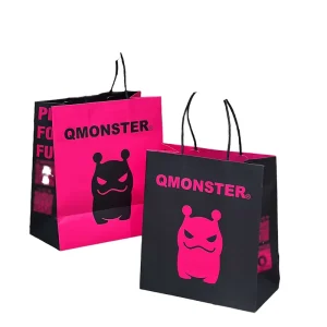 Large Kraft Paper Bag with Twisted Long Handle Recyclable Eco friendly Shopping Bag for Supermarket Retail Gift Packaging