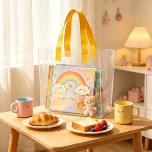 Large Load Waterproof Plastic Shopping Tote Bag Durable Plastic Hand Carry Bag