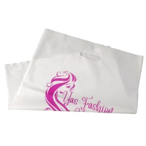 Large Merchandise Shopping Bags for Small Business Boutique Stores Custom Single layer Recyclable Plastic Bags with Handle