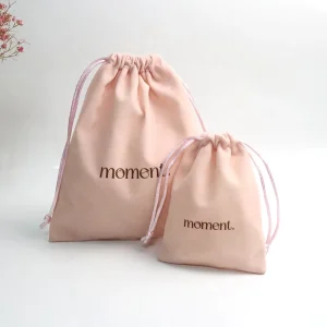 Large Shoe Dust Velvet Drawstring Pouch Luxury Packaging for Clothing Fur Socks Custom Recyclable