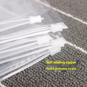Large Size 50*70 EVA Ziplock Bag PE Clothing Packaging with Thick Quilt Fur Seal Plastic Transparent Offset Printing Surface