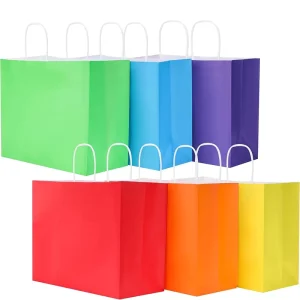Large Size Reusable Kraft Paper Handbags Biodegradable Large Capacity Gift Bags Multipurpose Shopping and Party Bags