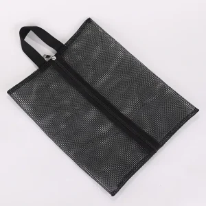 Large Travel Storage Mesh Shoe Bag Packaging Pouch, Custom Printed Eco Designer Black Dust Bag for Shoes