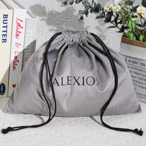 Large Velvet Travel Shopping Bag Custom Logo Printed Gift Shoe Clothes Handbag Storage Velvet Dust Bag