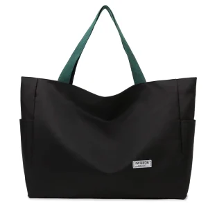 Large-capacity Waterproof Zipper Shopping Bag Urban Simplicity Shoulder Tote Commuting Portable Simple Handbag Business Spring