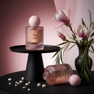 Light Luxury Frosted Pink Perfume Glass Bottle Cosmetic Refill Fragrance Empty Bottle
