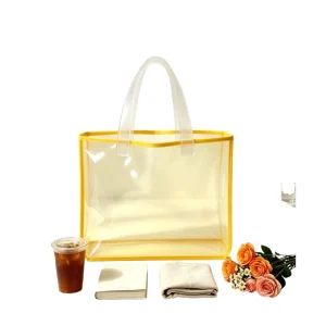 Lightweight Handle Design Plastic Waterproof Tote Bag Reusable Shopping Bag