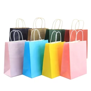 Lightweight Portable Kraft Paper Bag for Daily Commute and Casual Shopping Gift Carrying Use