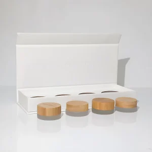 Lip Mud Face Cream 5g Glass Pot Bamboo Lid Skincare Magnetic Box Set Customized Color Logo Order Supply